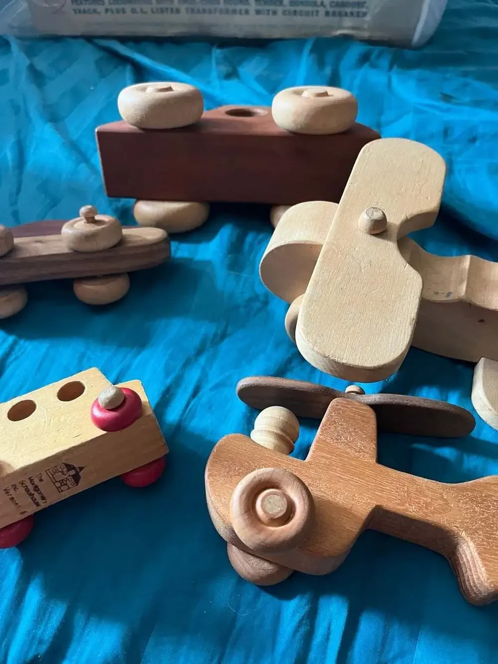 Vintage Handmade Wooden Toy Vehicle Set